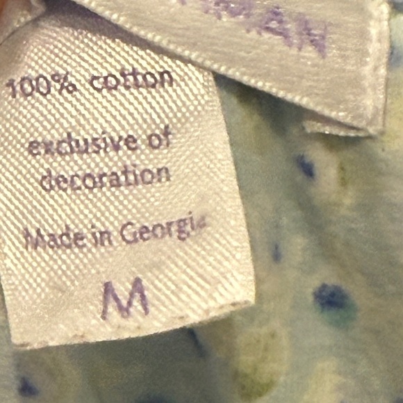 Midnight by Carole Hochman Blue Floral Garment 100% Cotton - Picture 4 of 4